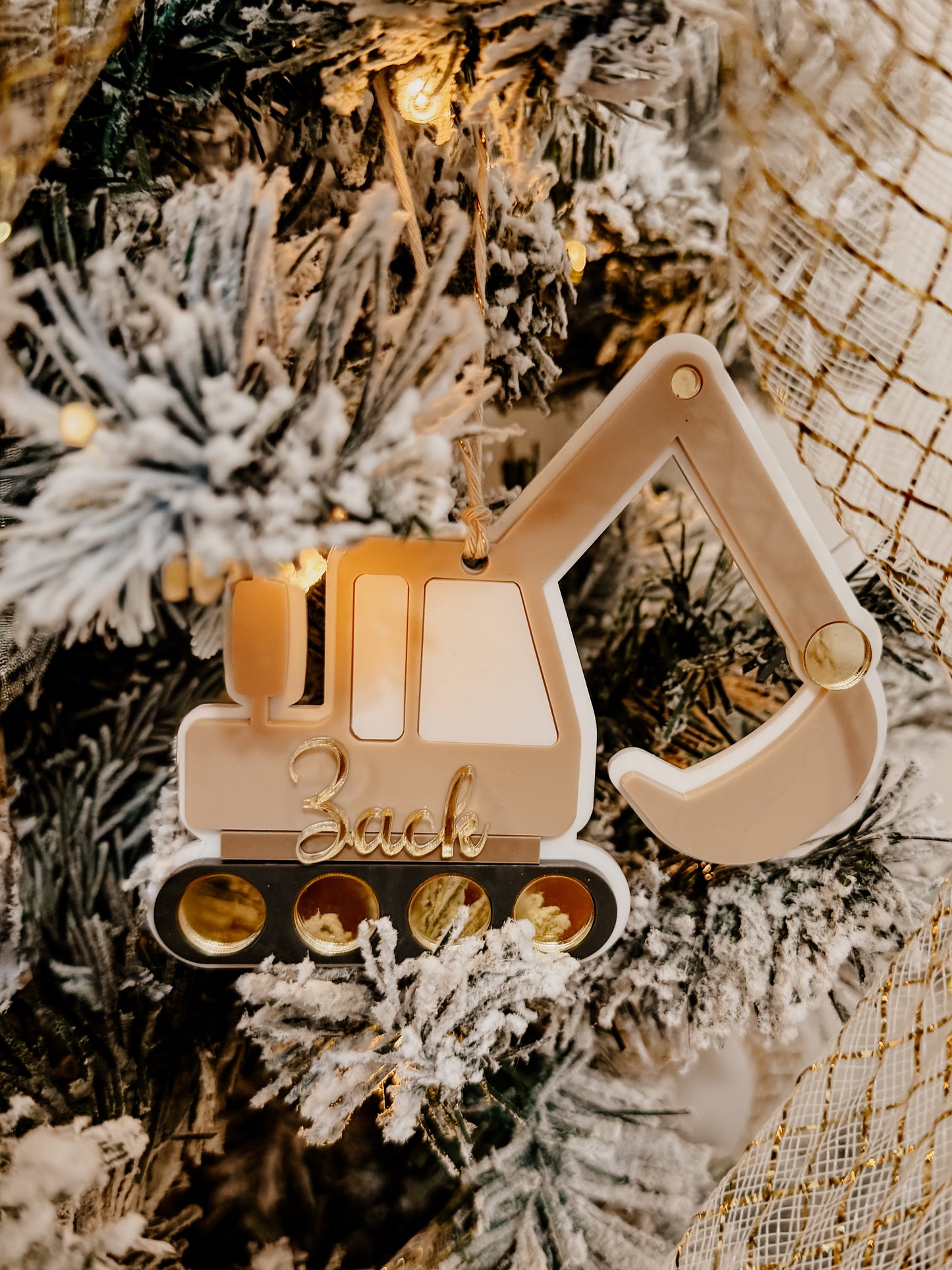 Ornement de Noël pelle mécanique - personnalisable