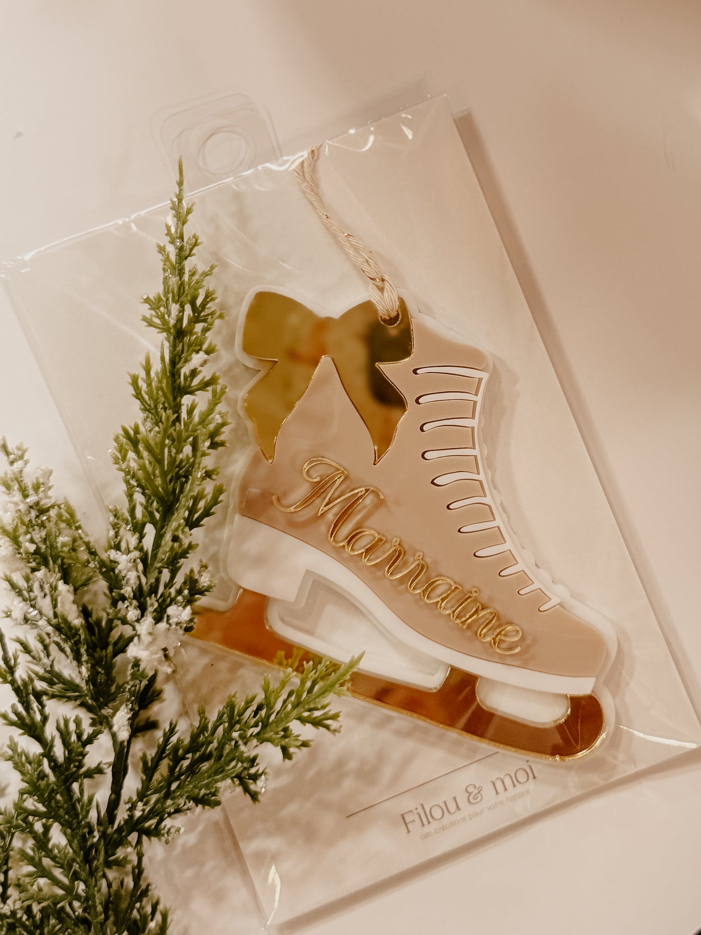 Ornement de Noël marraine - prêt à partir