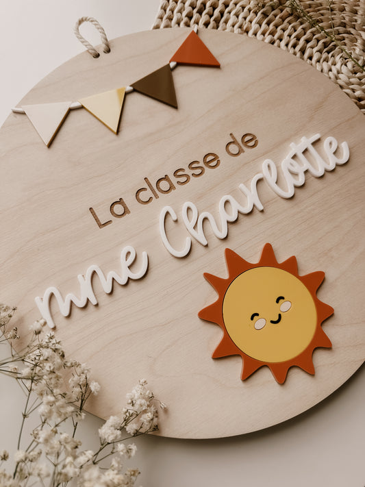 Bannière personnalisée pour enseignants/éducateurs - soleil