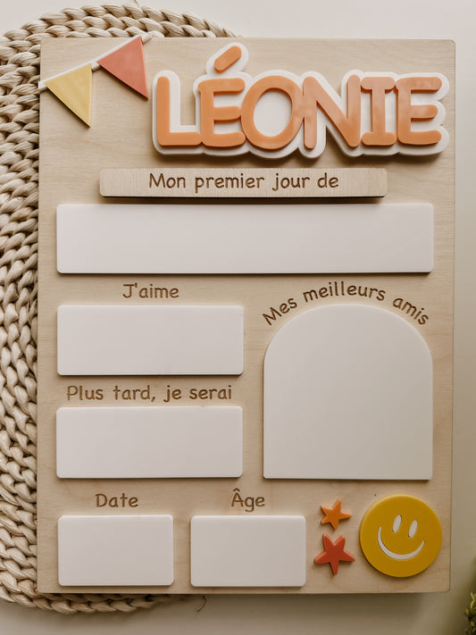 Affiche personnalisée mon premier/dernier jour de - smiley