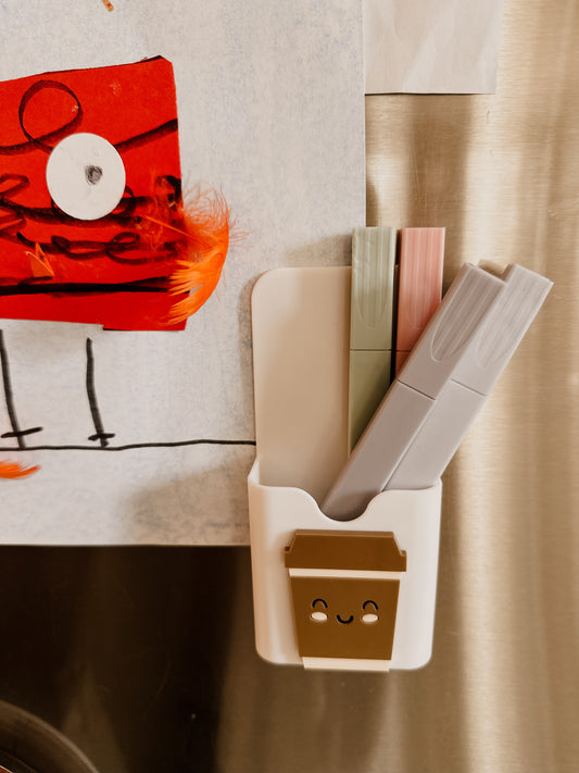 Porte crayons aimanté - café