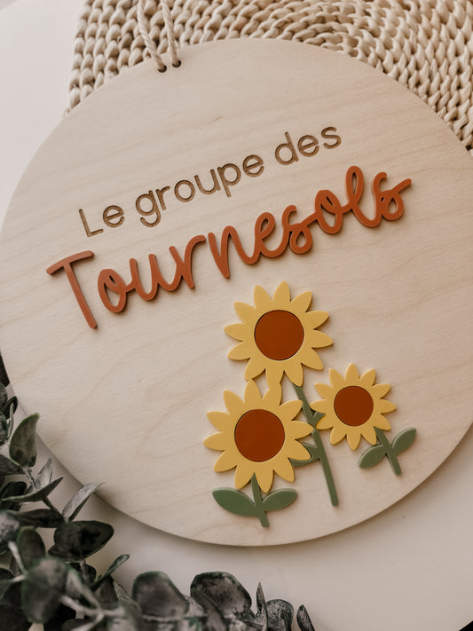 Bannière personnalisée pour professeur/éducateur - tournesols