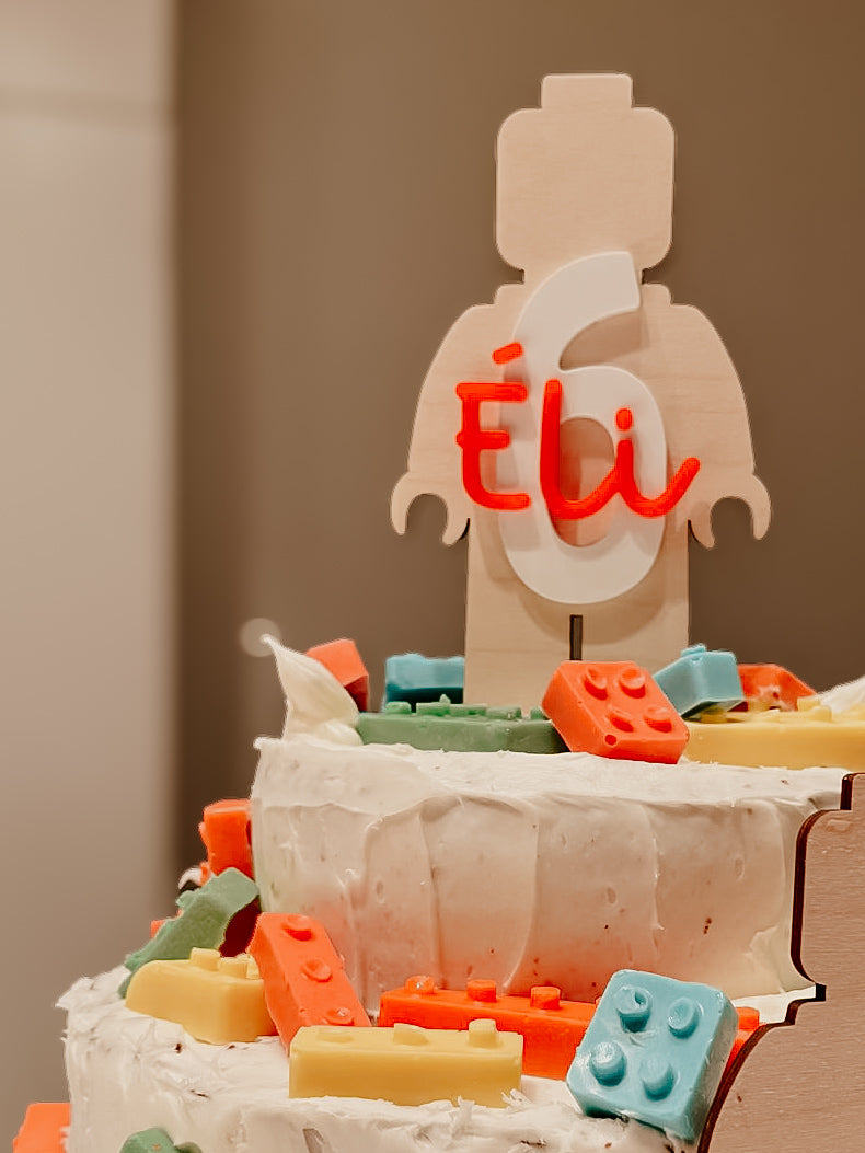 Cake topper personnalisé - Thématique Lego