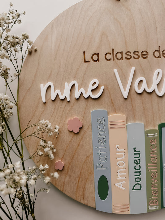 Bannière personnalisée pour enseignants/éducateurs - livres des qualités