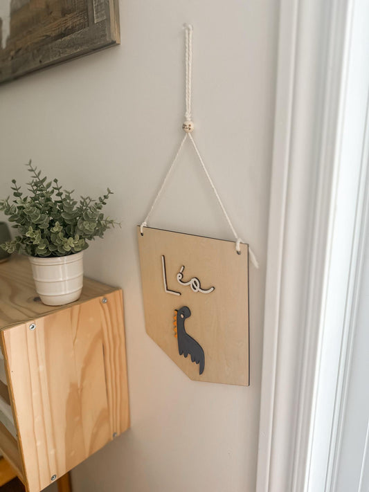 Bannière de chambre dinosaure