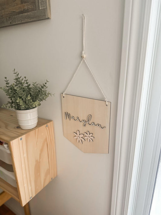 Bannière de chambre marguerites