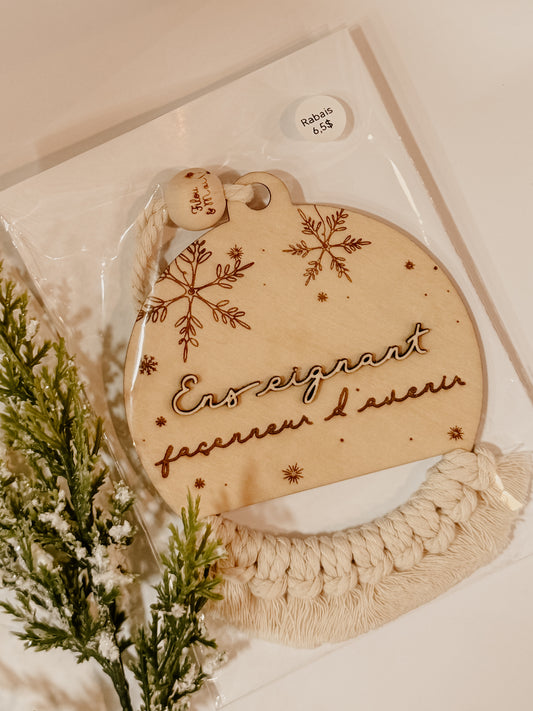 Ornement de Noël enseignant - prêt à partir