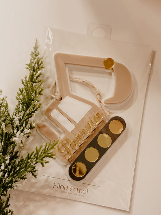 Ornement de Noël parrain - prêt à partir