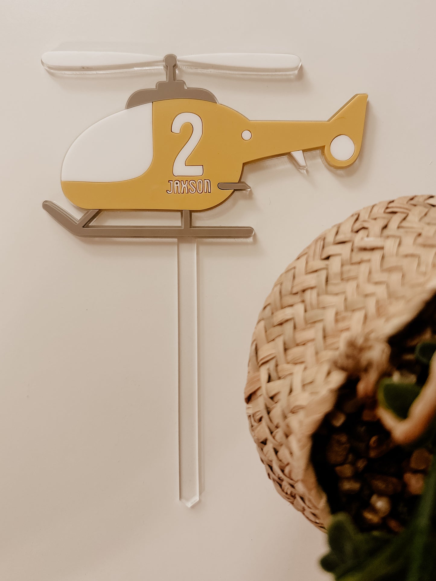 Cake topper personnalisé - Thématique hélicoptère