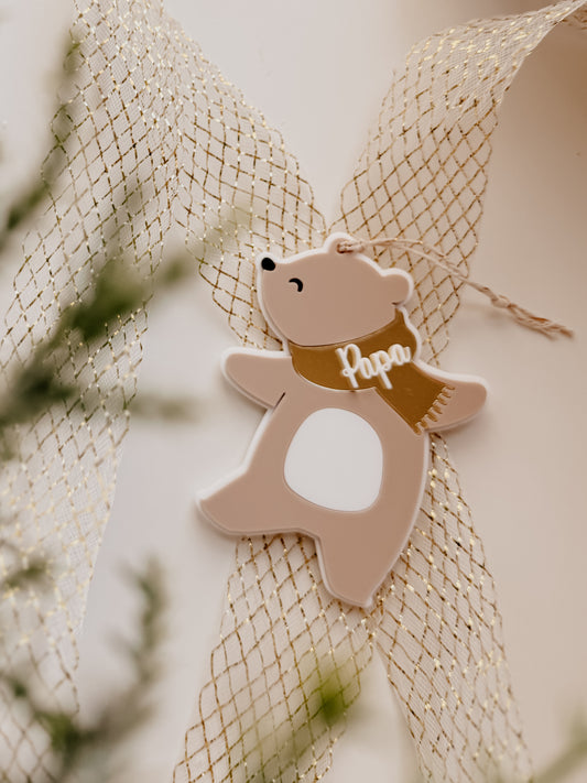 Ornement de Noël ourson - personnalisable