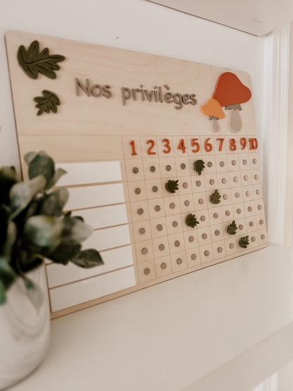 Tableau récompenses pour professeurs & éducateurs