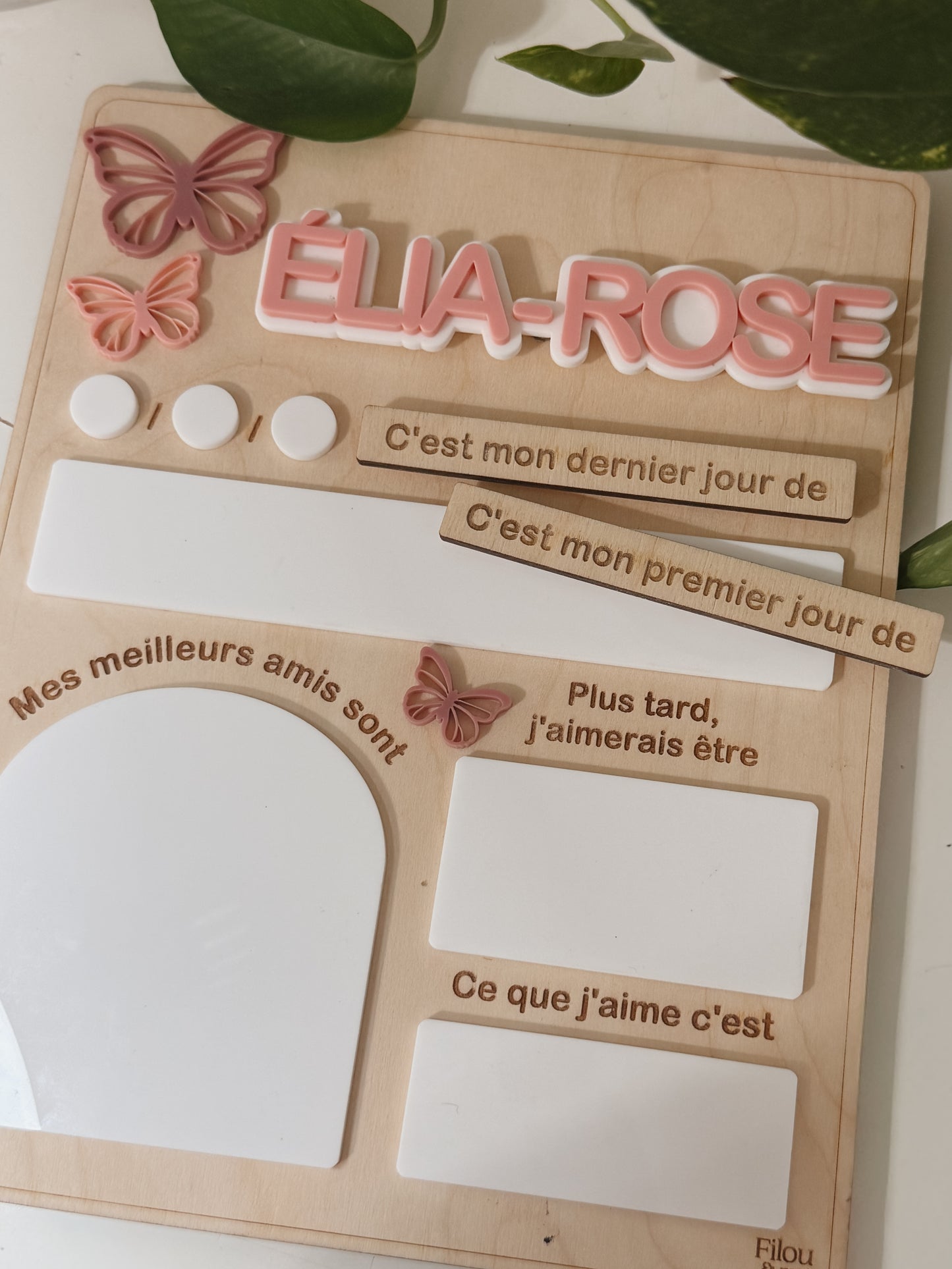 Affiche personnalisée mon premier/dernier jour de - papillons