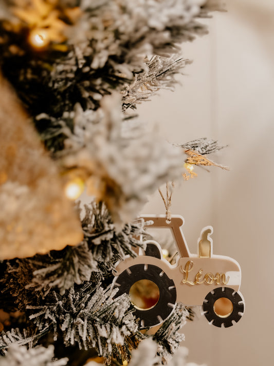 Ornement de Noël tracteur - personnalisable