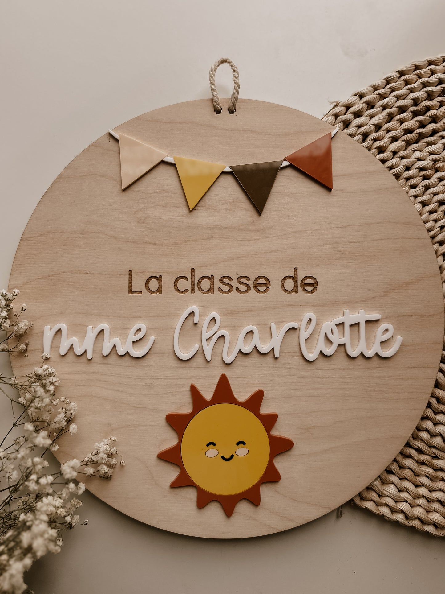 Bannière personnalisée pour enseignants/éducateurs - soleil