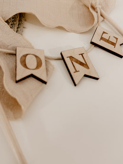 Cake topper one - à fanions