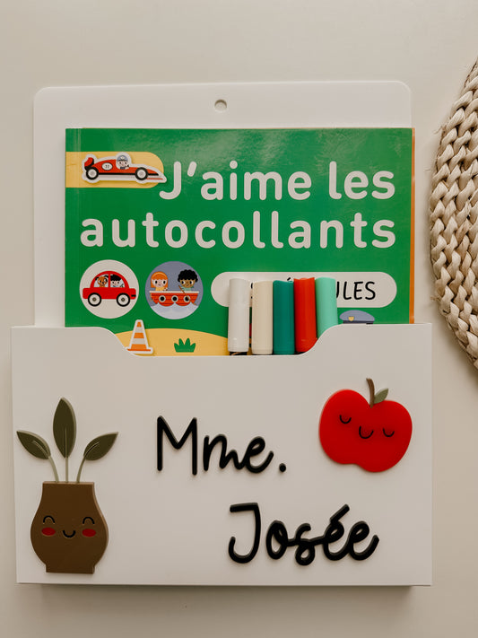 Porte document aimanté - professeur