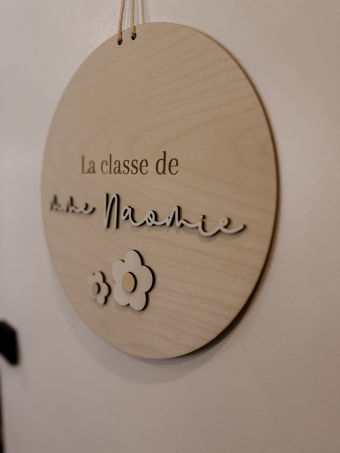 Bannière de porte pour professeur/éducateur - modèle fleurs