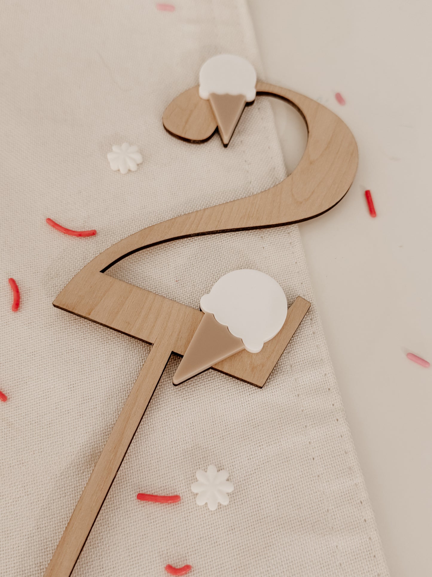 Cake topper personnalisé - Thématique cornet de crème glacée
