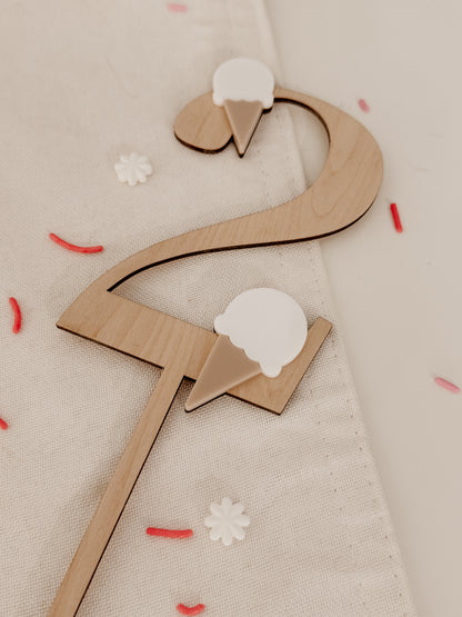 Cake topper personnalisé - Thématique cornet de crème glacée