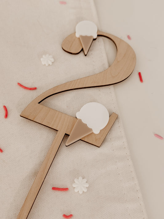 Cake topper personnalisé - Thématique cornet de crème glacée