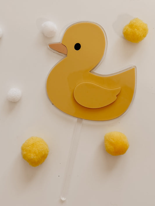 Cake topper - Thématique canard jaune